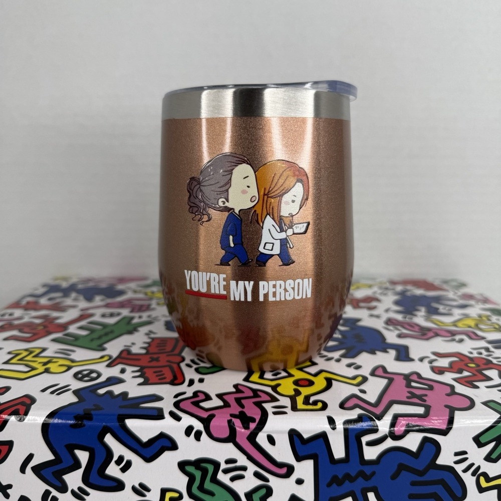 Greys Anatomy Cartoon "You Are‎ My Person" 12oz Tumbler Custom Wine Cup With Lid